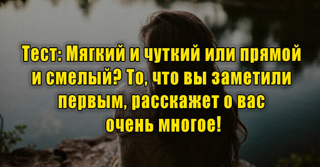 Мягкий и чуткий или прямой и смелый? То, что вы заметили первым, расскажет о вас очень многое!