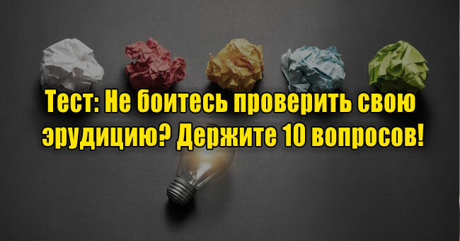 Не боитесь проверить свою эрудицию? Держите 10 вопросов!