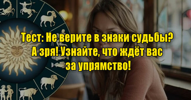 Не верите в знаки судьбы? А зря! Узнайте, что ждёт вас за упрямство!