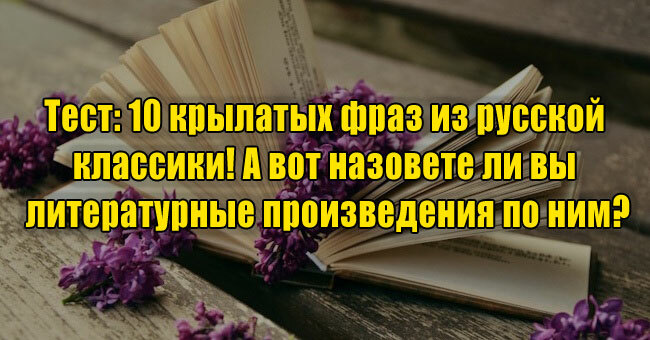 10 крылатых фраз из русской классики! А вот назовете ли вы литературные произведения по ним?