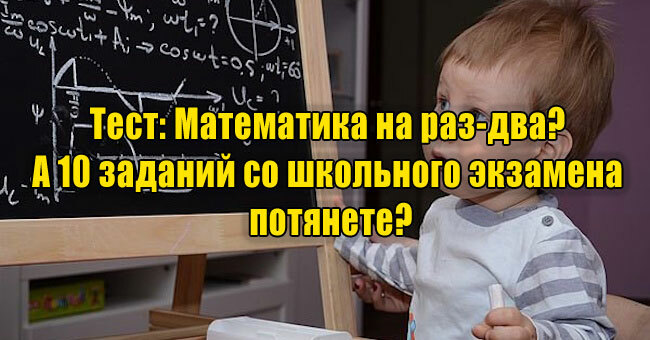 Математика на раз-два? А 10 заданий со школьного экзамена потянете?