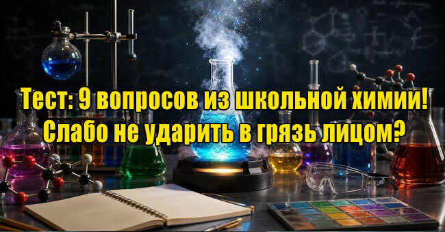 9 вопросов из школьной химии! Слабо не ударить в грязь лицом? 