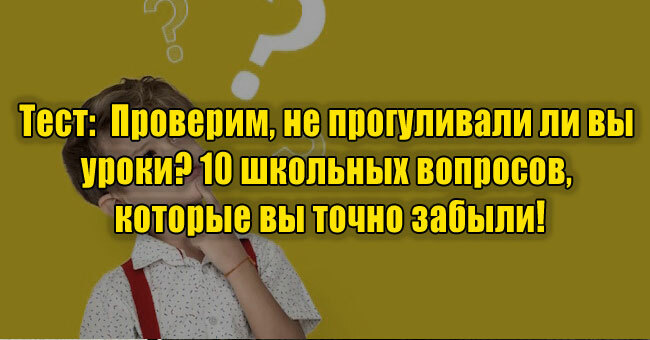 Проверим, не прогуливали ли вы уроки? 10 школьных вопросов, которые вы точно забыли!