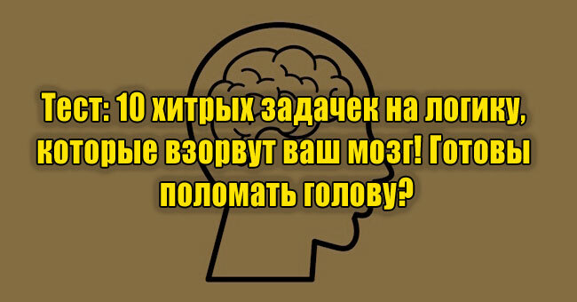 10 хитрых задачек на логику, которые взорвут ваш мозг! Готовы поломать голову?