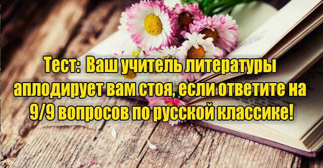 Ваш учитель литературы аплодирует вам стоя, если ответите на 9/9 вопросов по русской классике!