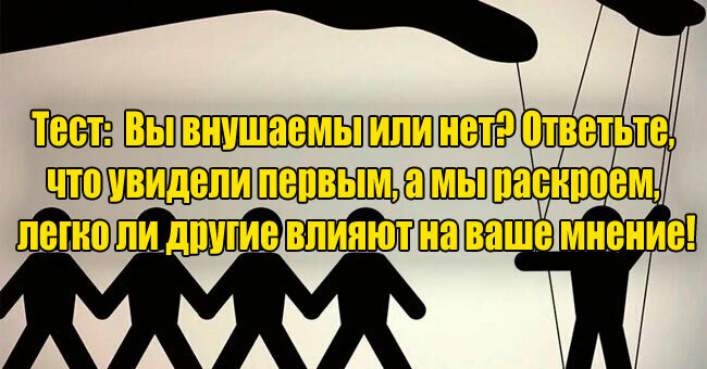 Вы внушаемы или нет? Ответьте, что увидели первым, а мы раскроем, легко ли другие влияют на ваше мнение