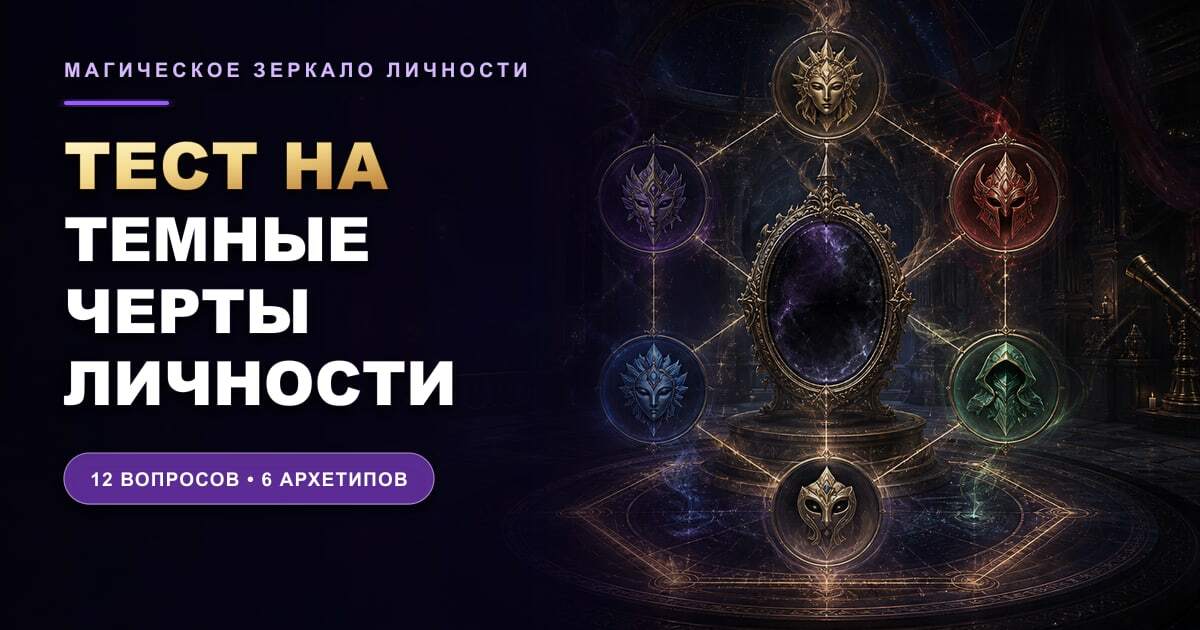 Тест на темные черты личности: пройдите этот магический тест и узнайте свой архетип из 6-ти