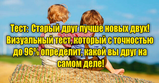 Старый друг лучше новых двух! Визуальный тест, который с точностью до 96% определит, какой вы друг!