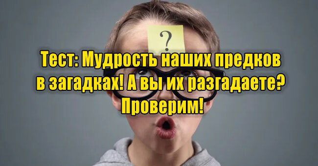 Мудрость наших предков в загадках! А вы их разгадаете? Проверим!
