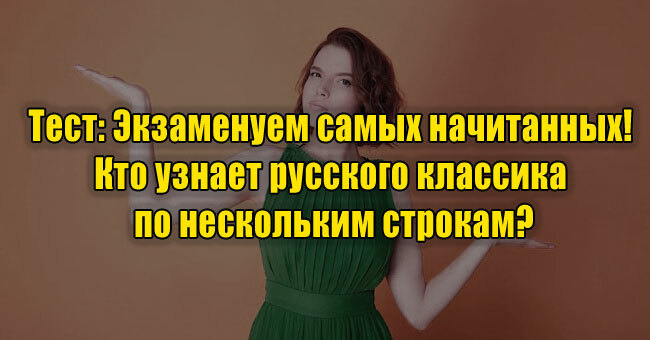 Экзаменуем самых начитанных! Кто узнает русского классика по нескольким строкам?