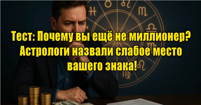 Почему вы ещё не миллионер? Астрологи назвали слабое место вашего знака!