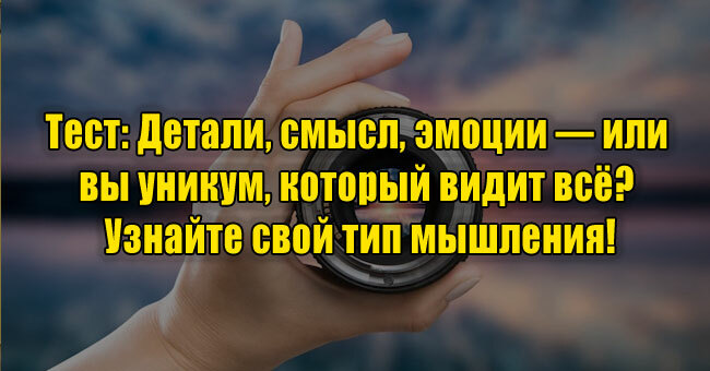 Детали, смысл, эмоции — или вы уникум, который видит всё? Узнайте свой тип мышления!
