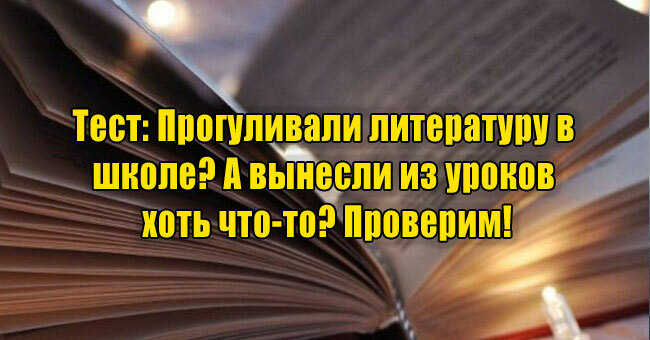 Прогуливали литературу в школе? А вынесли из уроков хоть что-то? Проверим!