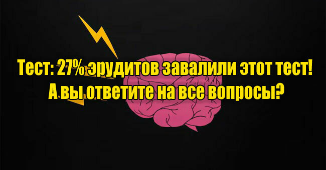 27% эрудитов завалили этот тест! А вы ответите на все вопросы?