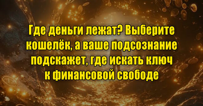Где деньги лежат? Выберите кошелёк, а ваше подсознание подскажет, где искать ключ к финансовой свободе 