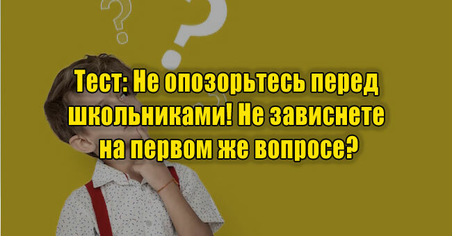 Не опозорьтесь перед школьниками! Не зависнете на первом же вопросе?