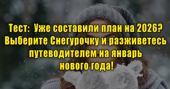Уже составили план на 2026? Выберите Снегурочку и разживетесь путеводителем на январь нового года!