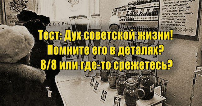 Дух советской жизни! Помните его в деталях? 8/8 или где-то срежетесь?