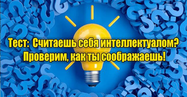 Считаешь себя интеллектуалом? Проверим, как ты соображаешь!