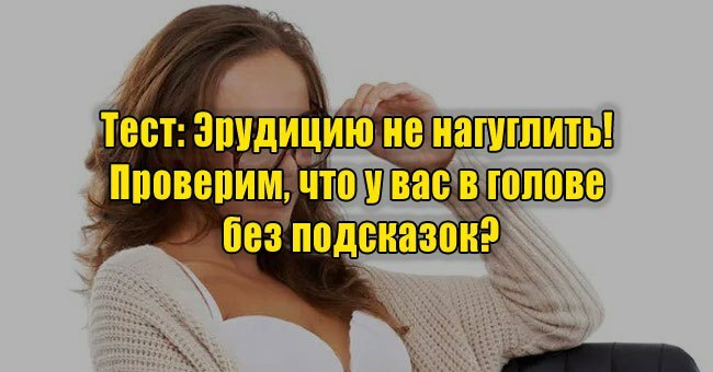 Эрудицию не нагуглить! Проверим, что у вас в голове без подсказок?