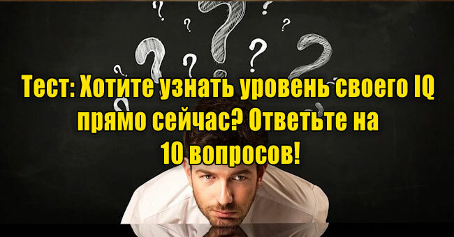 Хотите узнать уровень своего IQ прямо сейчас? Ответьте на 10 вопросов!