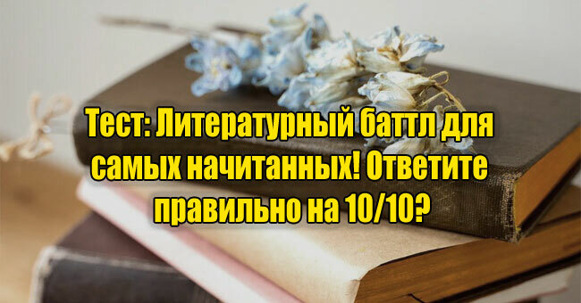 Литературный баттл для самых начитанных! Ответите правильно на 10/10?