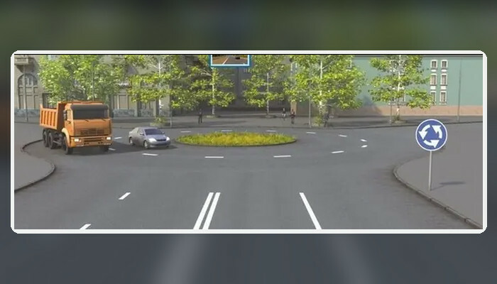 В каком направлении разрешено продолжить движение водителю легкового автомобиля?