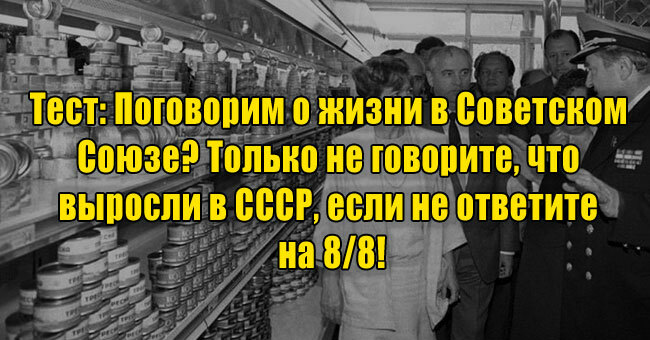Поговорим о жизни в Советском Союзе? Только не говорите, что выросли в СССР, если не ответите на 8/8!