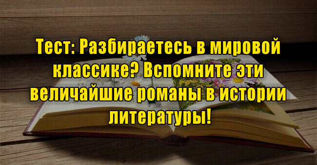 Разбираетесь в мировой классике? Вспомните эти величайшие романы в истории литературы!