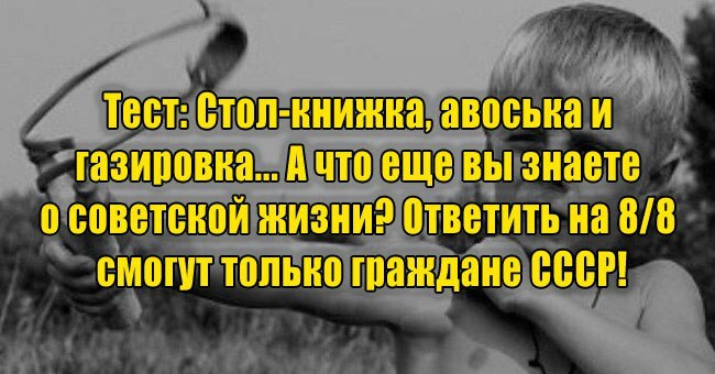 Стол-книжка, авоська и газировка... А что еще вы знаете о советской жизни? Ответить на 8/8 смогут только граждане СССР!