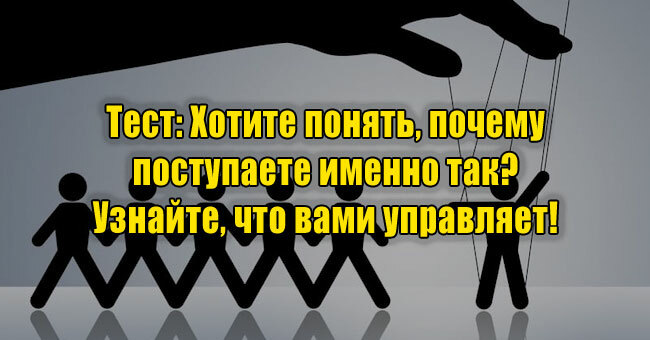 Хотите понять, почему поступаете именно так? Узнайте, что вами управляет!