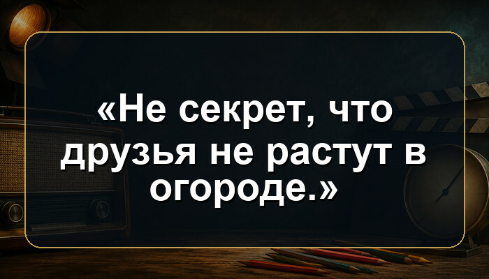 В каком советском мультфильме звучит фраза «Не секрет, что друзья не растут в огороде.»