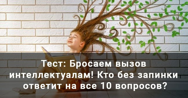Бросаем вызов интеллектуалам! Кто без запинки ответит на все 10 вопросов?
