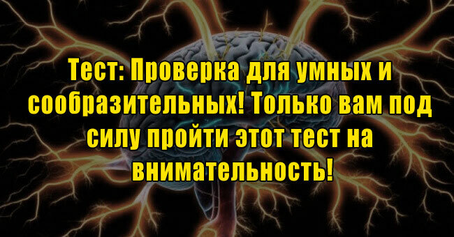 Проверка для умных и сообразительных! Только вам под силу пройти этот тест на внимательность!