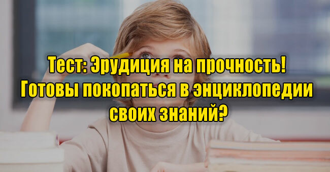 Эрудиция на прочность! Готовы покопаться в энциклопедии своих знаний?