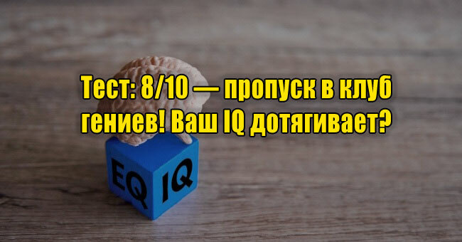 8/10 — пропуск в клуб гениев! Ваш IQ дотягивает? 