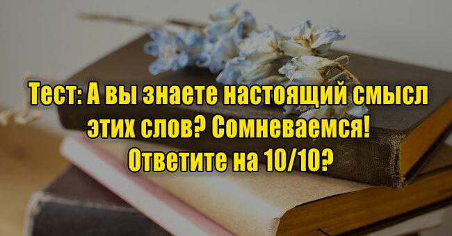 А вы знаете настоящий смысл этих слов? Сомневаемся! Ответите на 10/10?