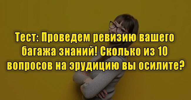 Проведем ревизию вашего багажа знаний! Сколько из 10 вопросов на эрудицию вы осилите?