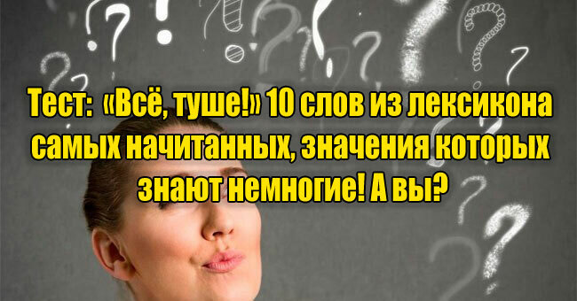 «Всё, туше!» 10 слов из лексикона самых начитанных, значение которых знают немногие! А вы?