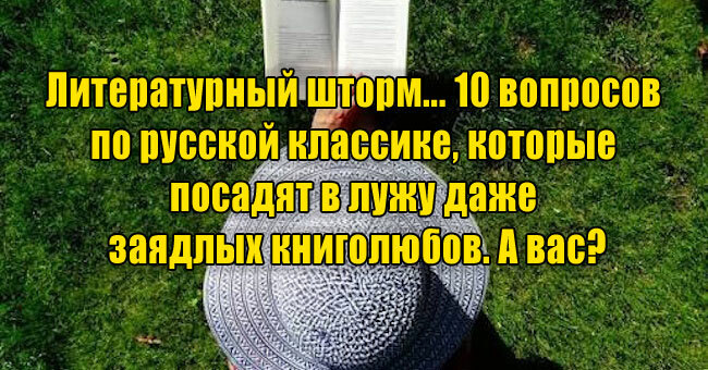 Литературный шторм... 10 вопросов по русской классике, которые посадят в лужу даже заядлых книголюбов. А вас?