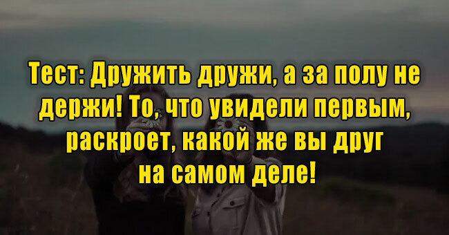 Дружить дружи, а за полу не держи! То, что увидели первым, раскроет, какой же вы друг на самом деле!