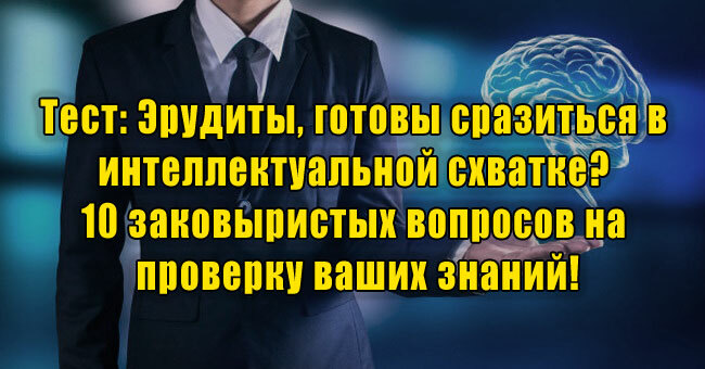Эрудиты, готовы сразиться в интеллектуальной схватке? 10 заковыристых вопросов на проверку ваших знаний!