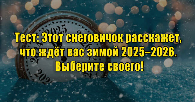 Этот снеговичок расскажет, что ждёт вас зимой 2025–2026. Выберите своего!