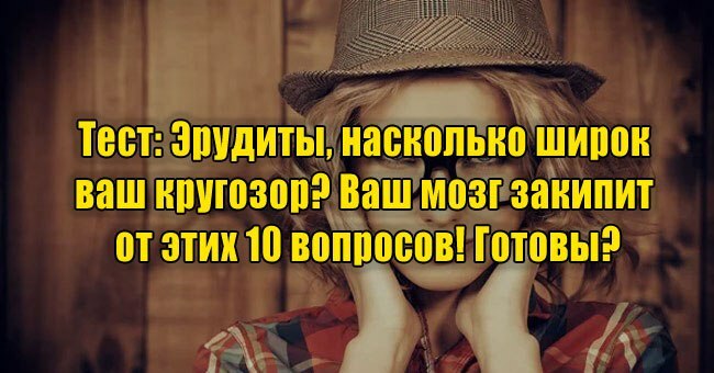 Эрудиты, насколько широк ваш кругозор? Ваш мозг закипит от этих 10 вопросов! Готовы?
