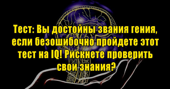 Вы достойны звания гения, если безошибочно пройдете этот тест на IQ! Рискнете проверить свои знания?