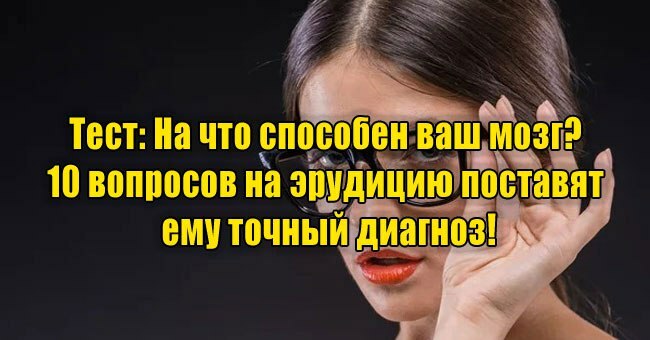 На что способен ваш мозг? 10 вопросов на эрудицию поставят ему точный диагноз!