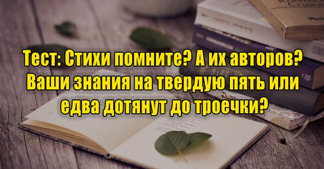 Стихи помните? А их авторов? Ваши знания на твердую пять или едва дотянут до троечки?
