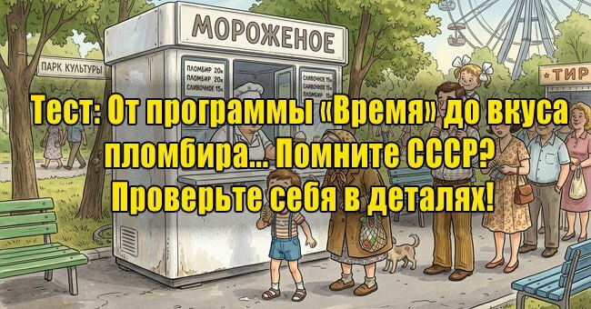 От программы «Время» до вкуса пломбира... Помните СССР? Проверьте себя в деталях!