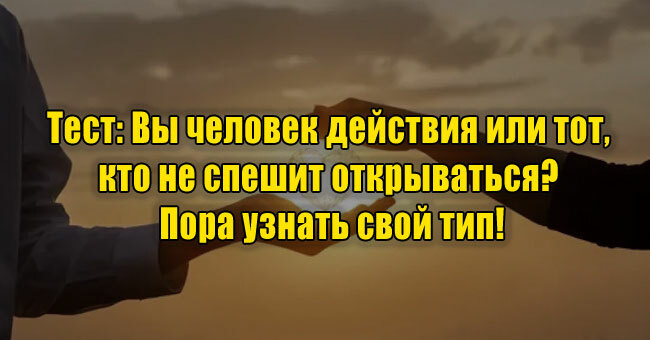 Вы человек действия или тот, кто не спешит открываться? Пора узнать свой тип!