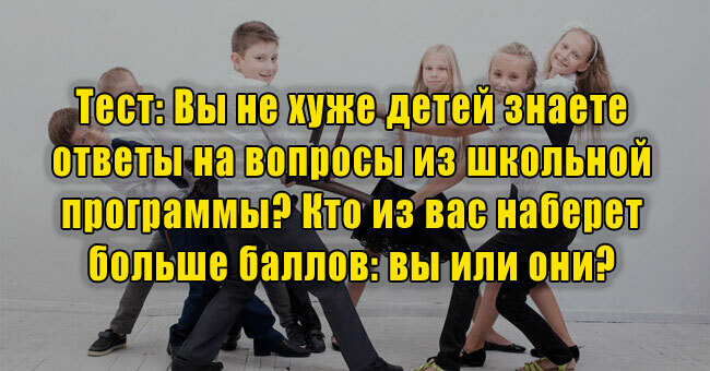Вы не хуже детей знаете ответы на вопросы из школьной программы? Кто наберет больше баллов: вы или они? 